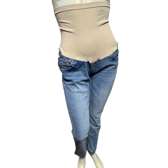 Indigo Blue Maternity Bootcut Jeans Secret Fit Belly® Medium Wash Size M - Picture 10 of 16